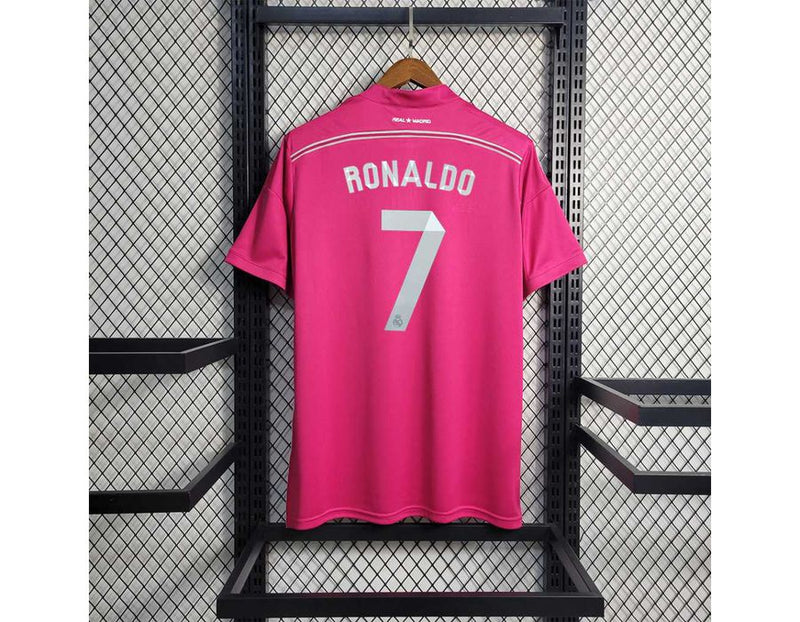 Camisa Real Madrid Retrô Third III Ronaldo 7 - 14/15 - Rosa